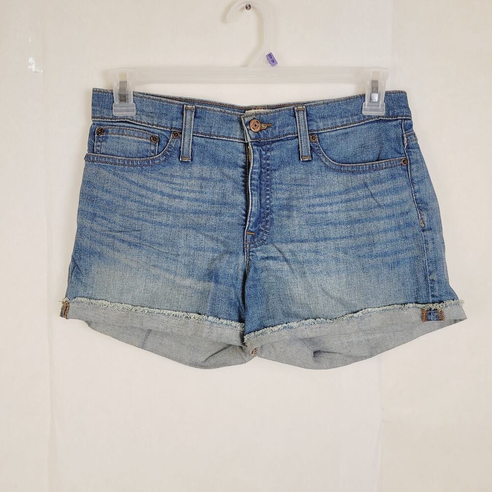 J.Crew blue denim raw hem shorts womens Size 28 western classic casual